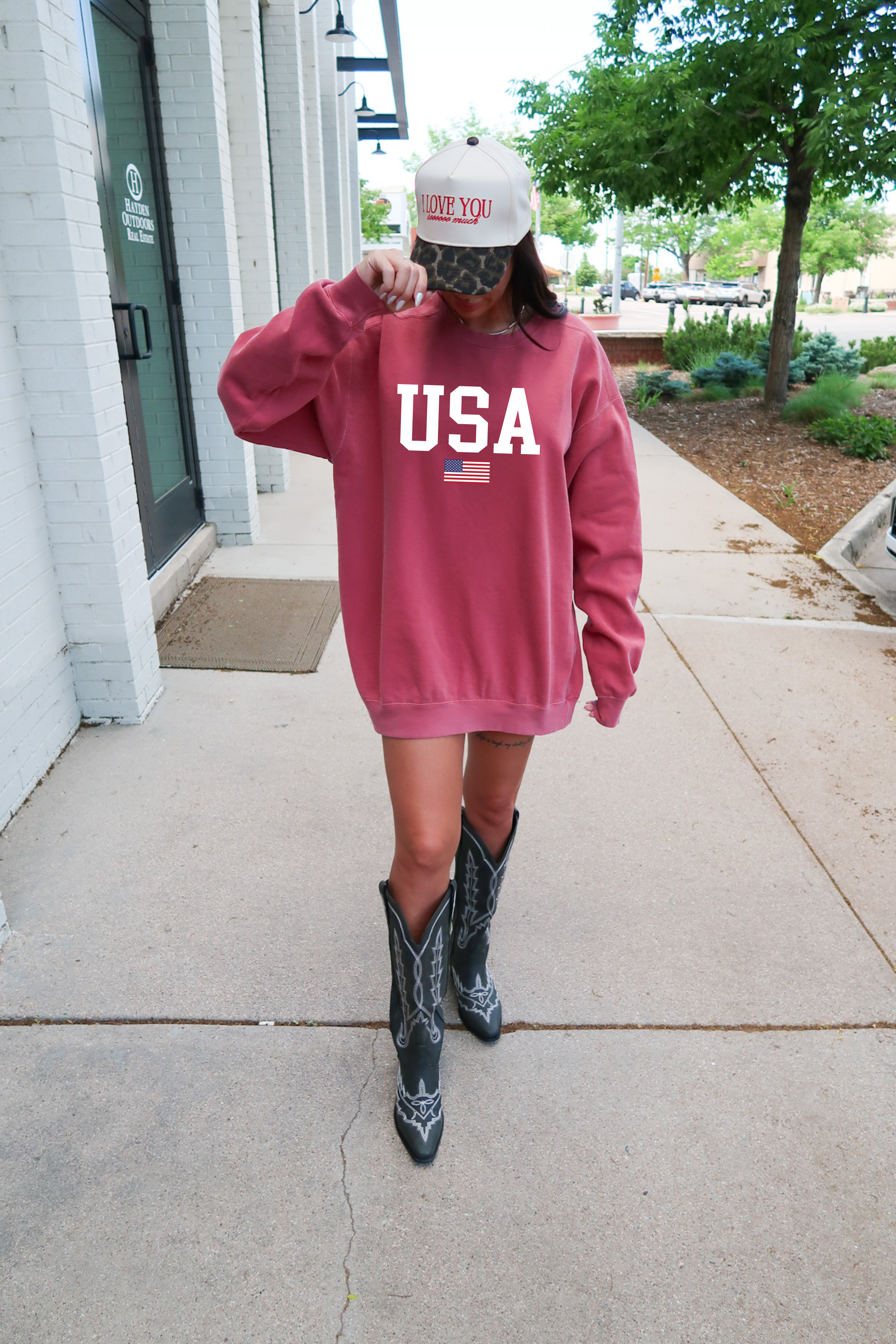 Classic USA Flag Crewneck Sweatshirt