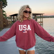 Classic USA Flag Crewneck Sweatshirt
