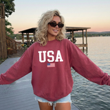 Classic USA Flag Crewneck Sweatshirt