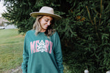 Checkered Merry Ladies Crewneck Sweatshirt