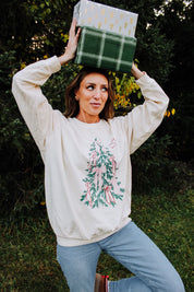 Christmas Tree Sketch Crewneck Sweatshirt