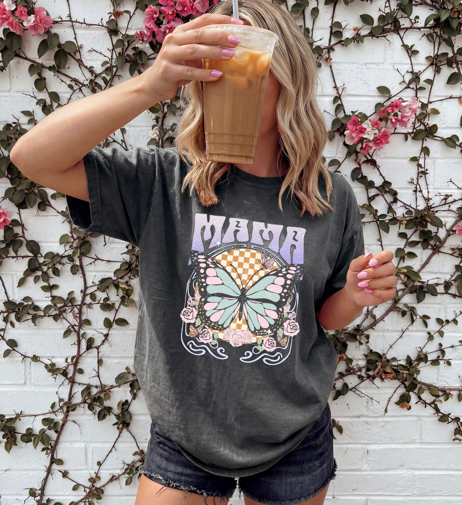 Distressed Butterfly MAMA T-Shirt
