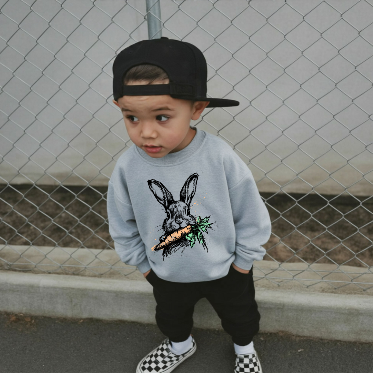 Easter Bunny Sketch Toddler/Youth Crewneck Sweatshirt