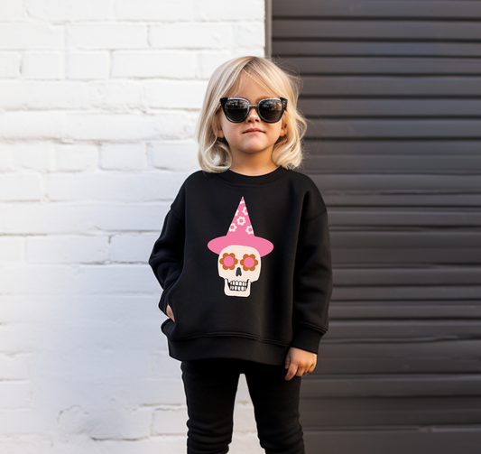 Party Hat Skelly Toddler Crewneck Sweatshirt