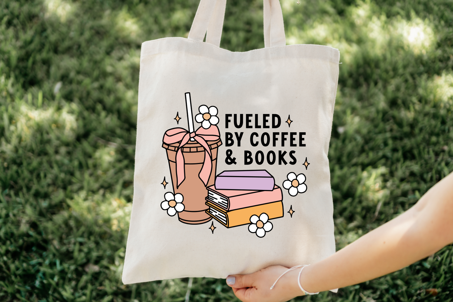Fueled By Coffee & Books Tote Bag