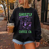 Ghostly Grounds Coffee CO Ladies Boxy Crewneck Sweatshirt