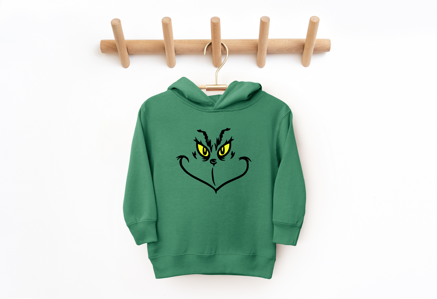 Grinch Face Toddler Hoodie Sweatshirt