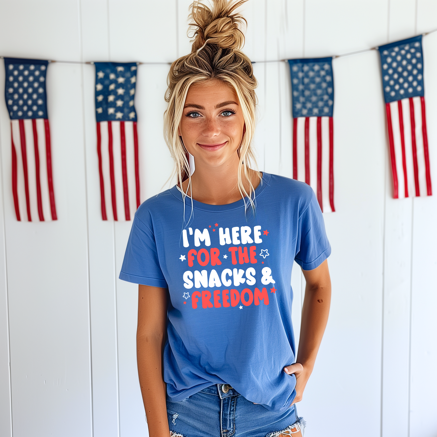 I'm Here For The Snacks & Freedom T-Shirt