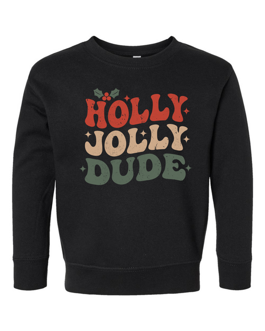 Holly Jolly Dude Distressed Crewneck Sweatshirt