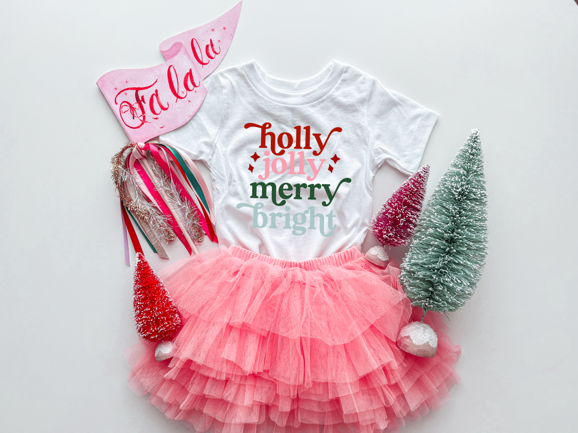 Holly Jolly Merry Bright Toddler T-Shirt