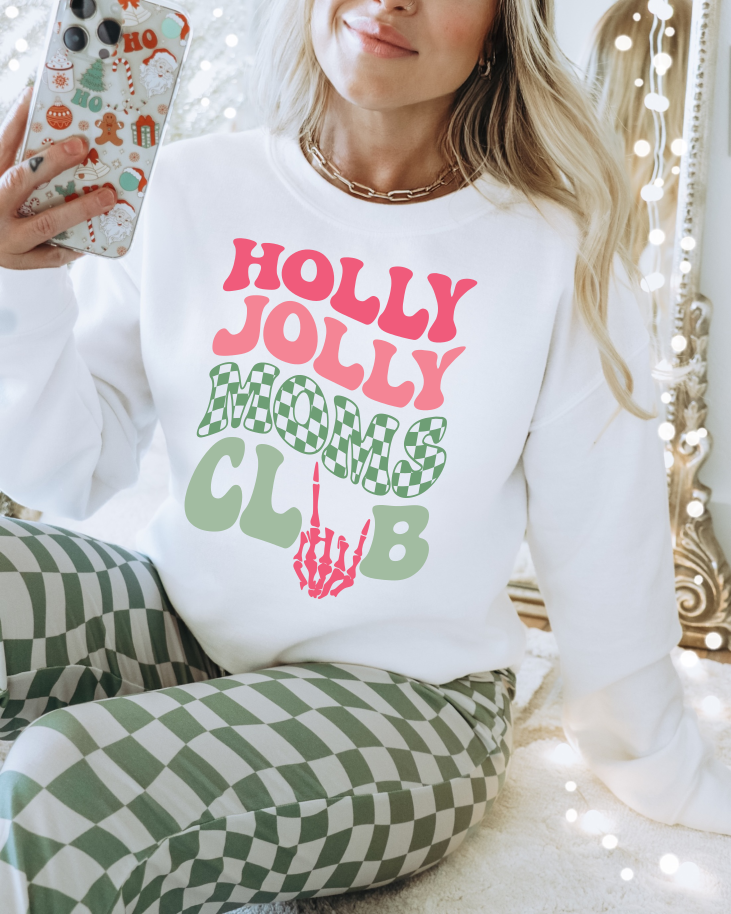 Holly Jolly Moms Club Crewneck Sweatshirt