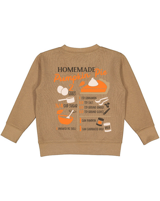 Homemade Pumpkin Pie Toddler Crewneck Sweatshirt