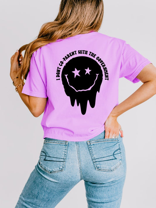 I Don't Co-Parent With The Government Women's Boxy Mid-Length Conservative Crop T-Shirt