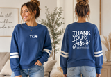Thank You Jesus For Everything Ladies Boxy Crewneck Sweatshirt