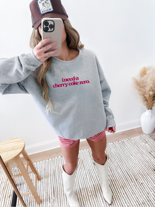 I Need A Cherry Coke Zero Crewneck Sweatshirt