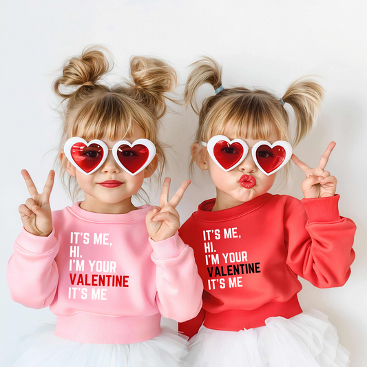 It's Me Hi I'm Your Valentine It's Me Toddler Crewneck Sweatshirt