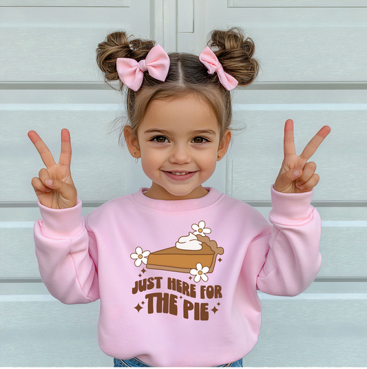 Just Here For The Pie Toddler Crewneck Sweatshirt