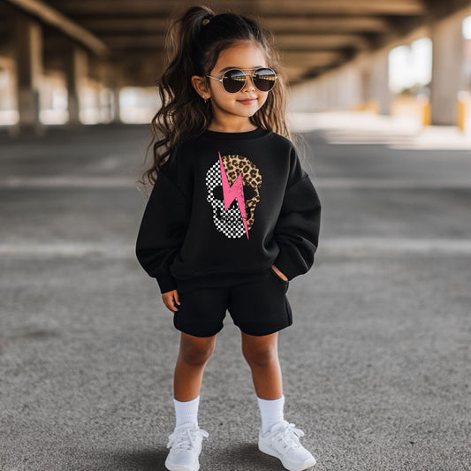 Leopard Lightning Toddler Crewneck Sweatshirt