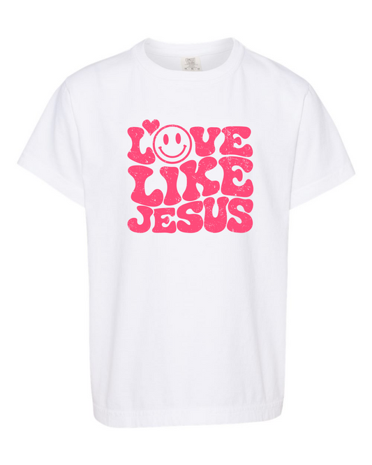 Love Like Jesus Distressed (Smiley) Youth T-shirt