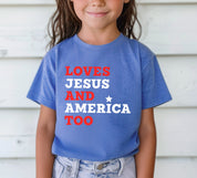 Loves Jesus And America Too Toddler T-Shirt