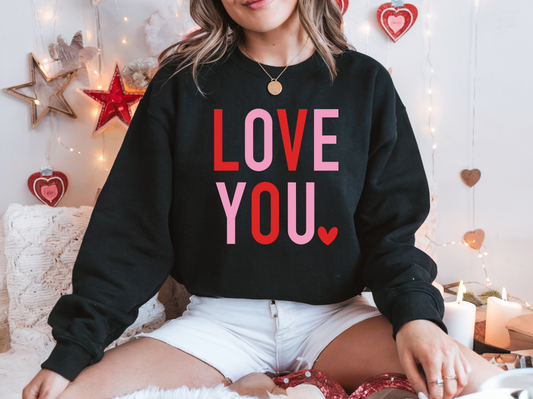 LOVE YOU Women's Boxy Crewneck Sweatshirt