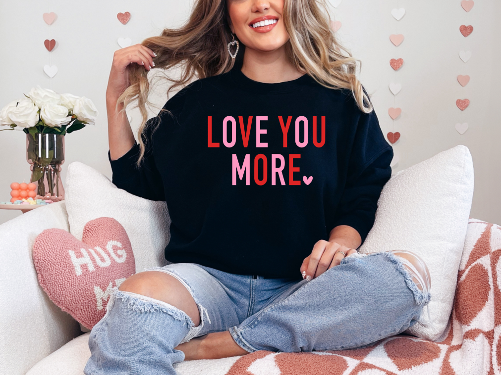 LOVE YOU MORE Women's Boxy Crewneck Sweatshirt