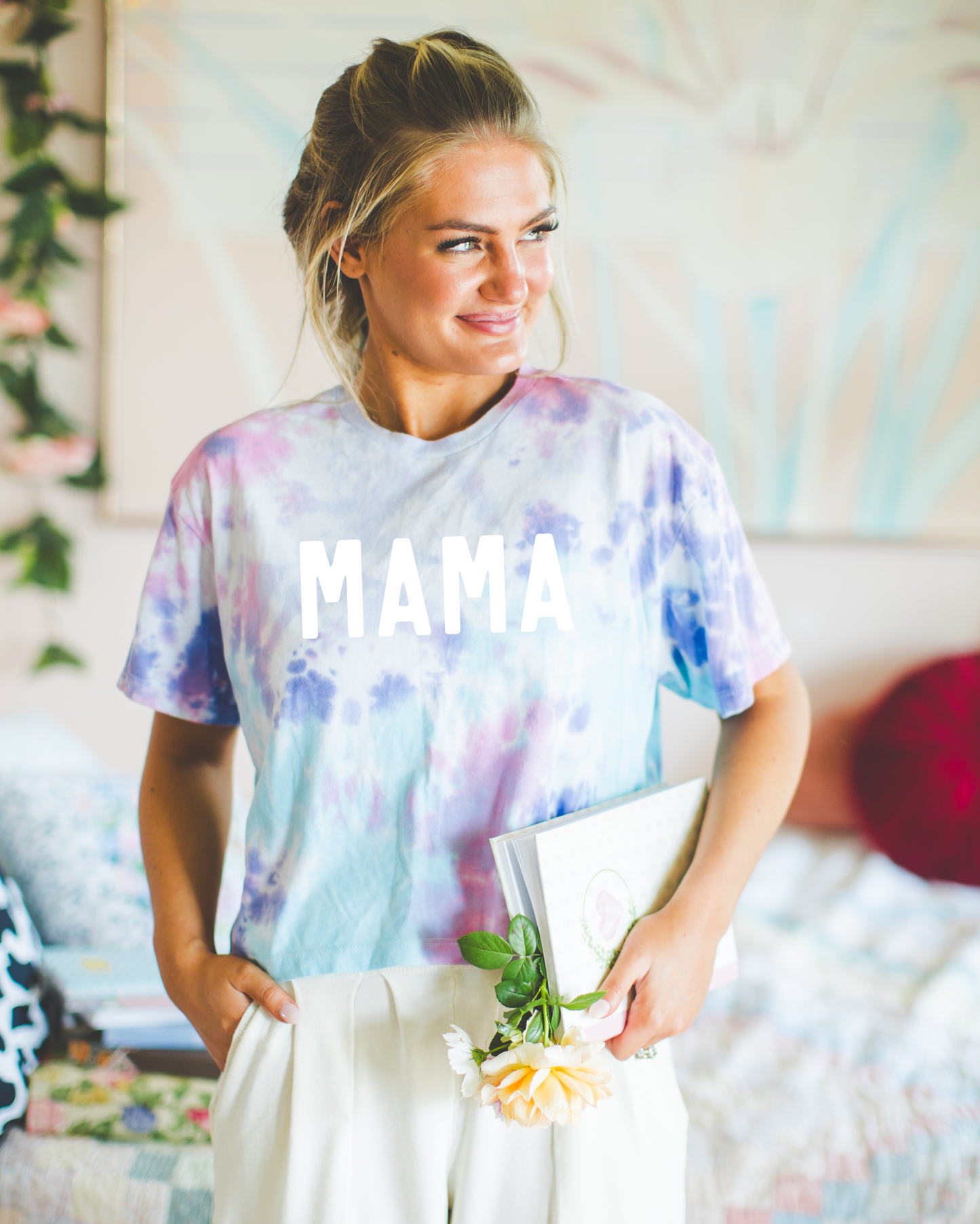 Mama Tie-Dye Crop T-Shirt