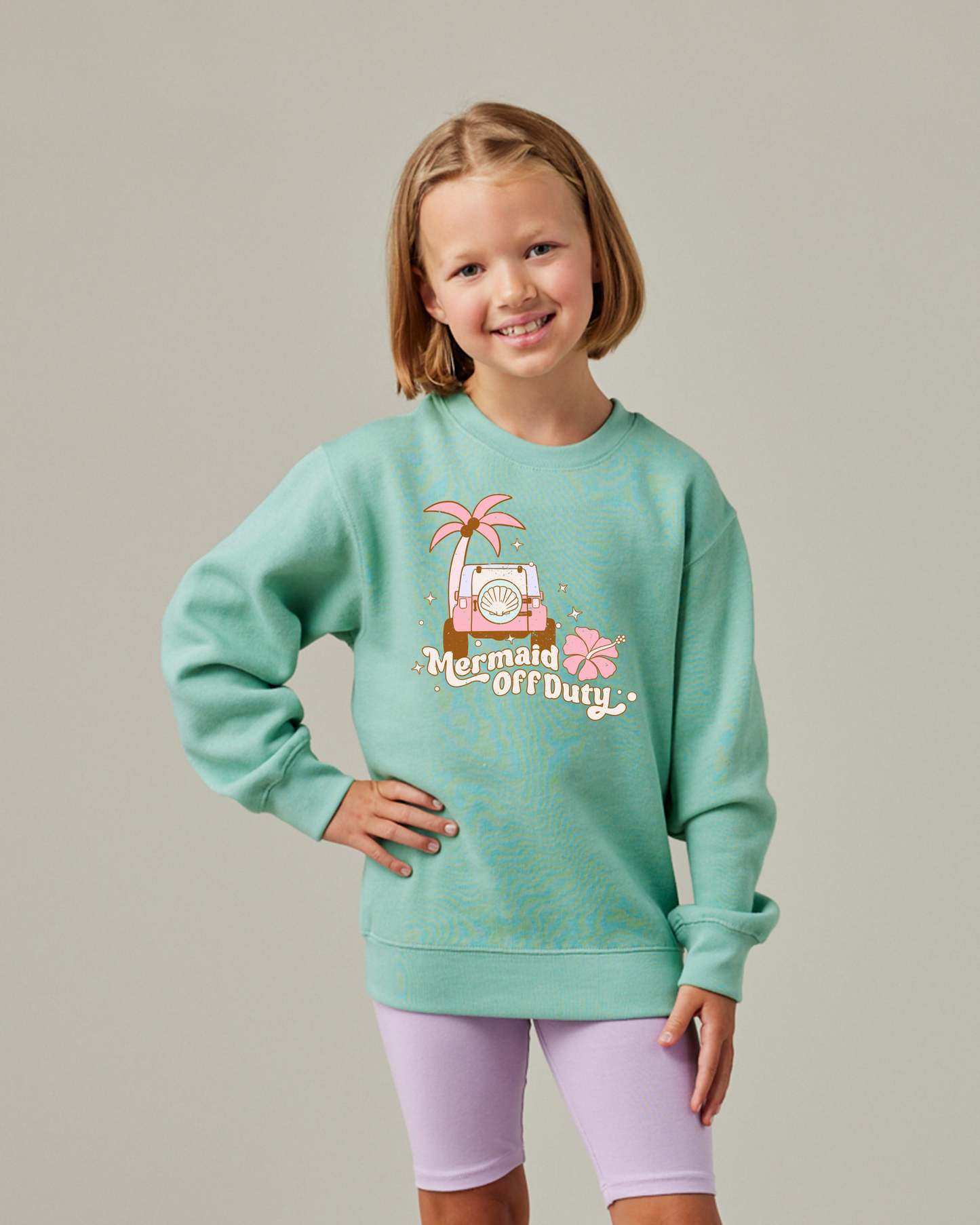 Mermaid Off Duty Youth Crewneck Sweatshirt