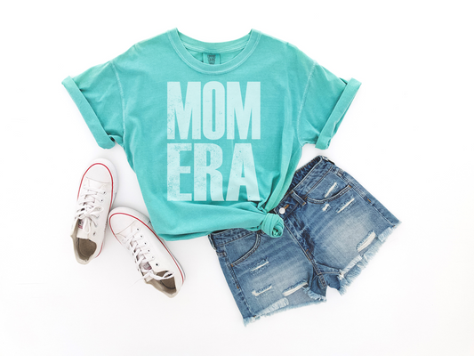 Distressed Mom Era T-Shirt - Seafoam
