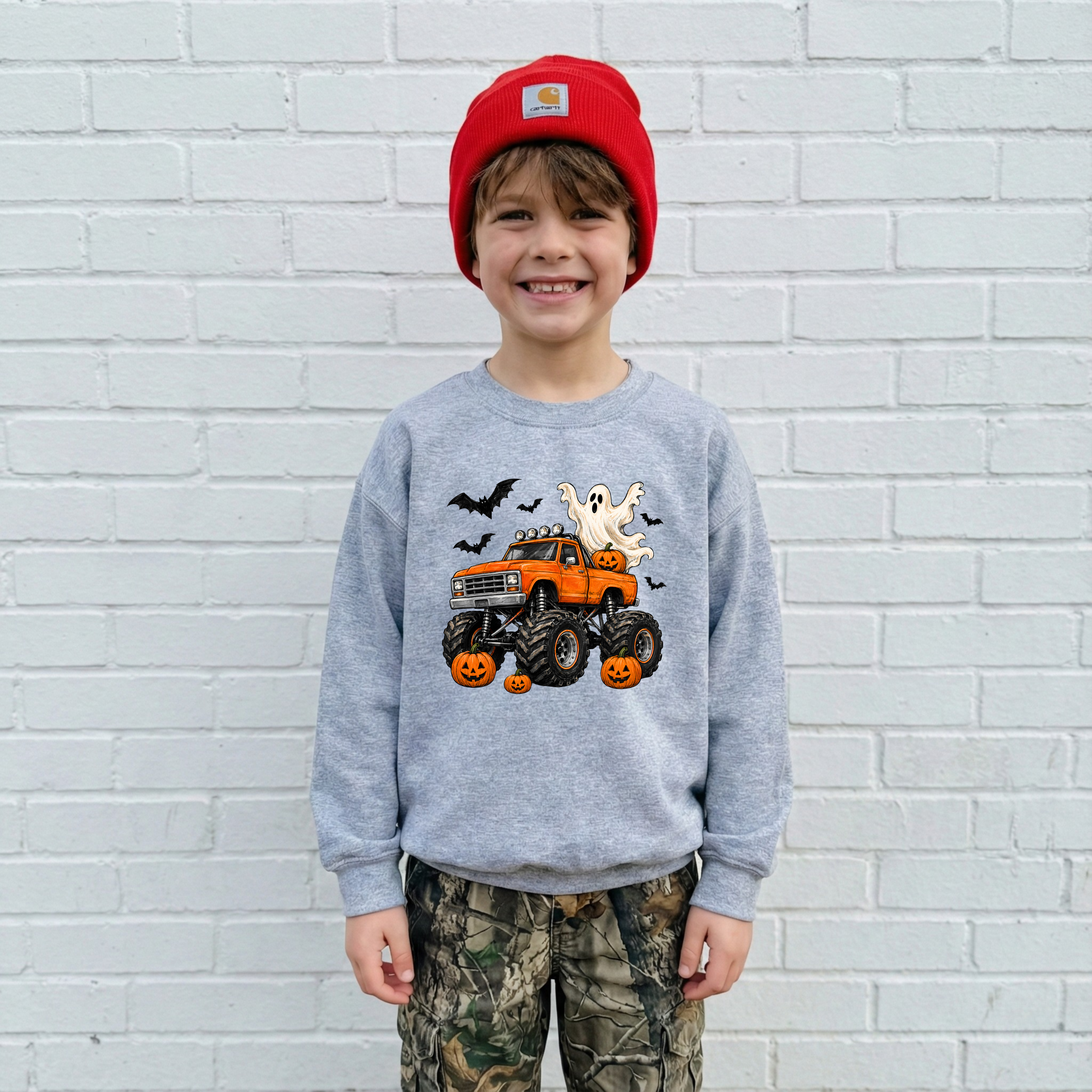Spooky Monster Truck Toddler/Youth Crewneck Sweatshirt