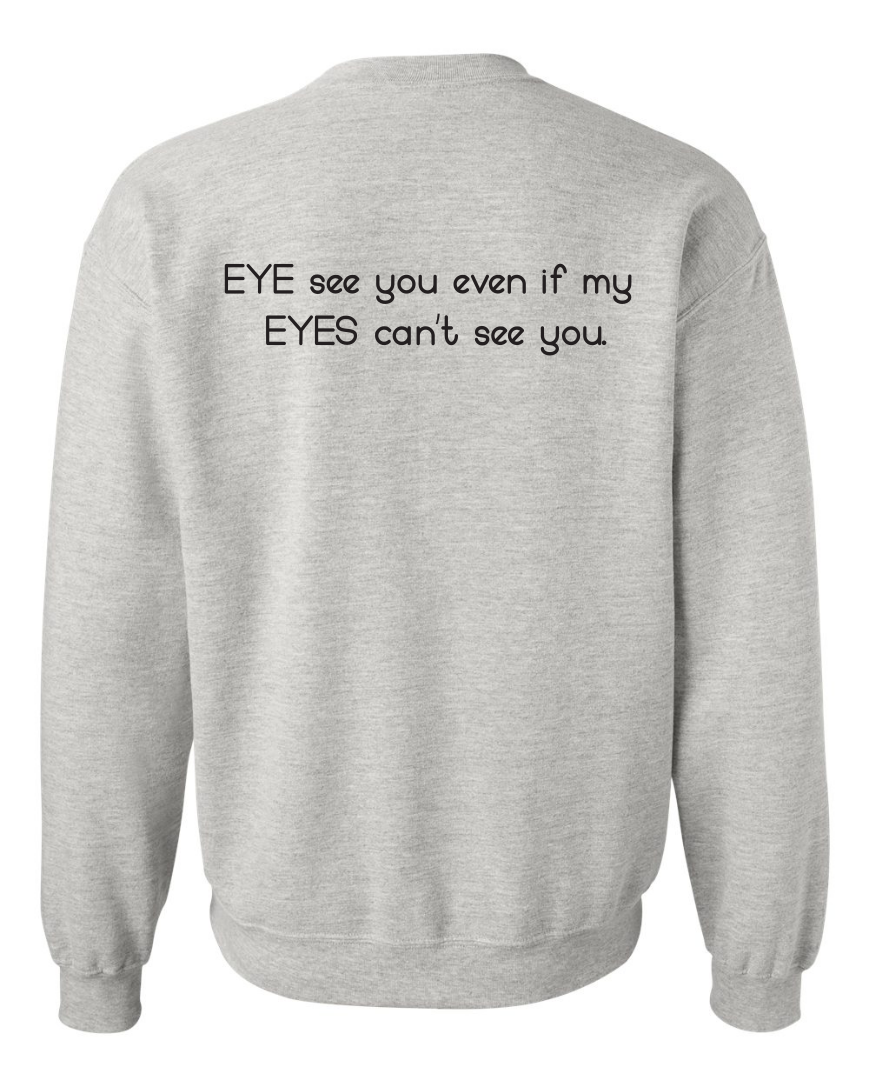 Eyes Like Evan Braille Adult Crewneck Sweatshirt