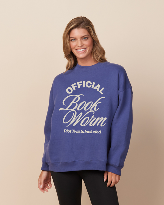 Official Book Worm Plot Twists Included Oversized Crewneck Sweatshirt