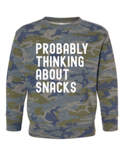 Probably Thinking About Snacks Toddler Crewneck Sweatshirt