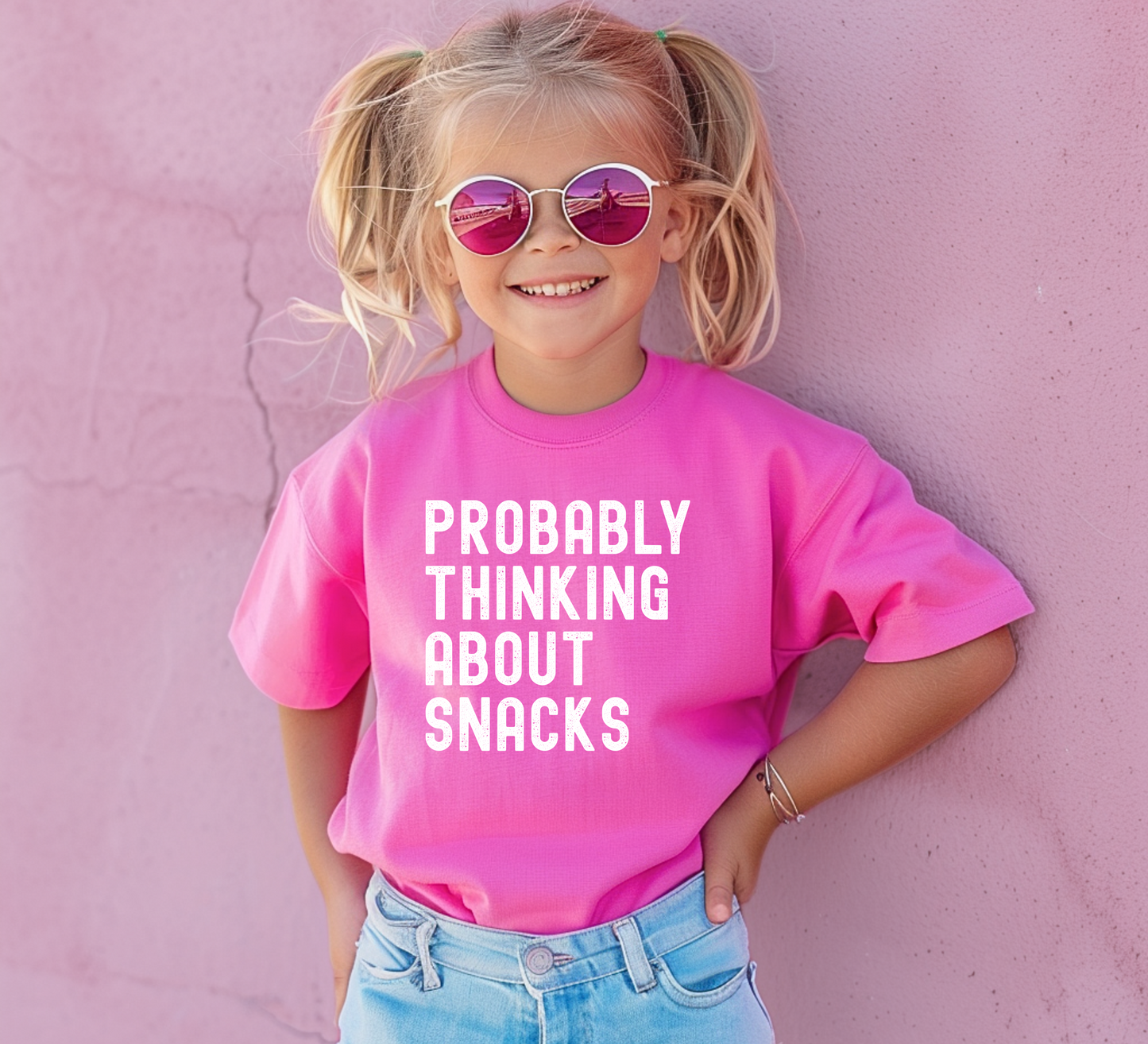 Probably Thinking About Snacks Youth T-Shirt