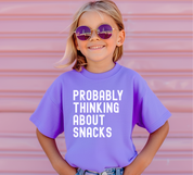 Probably Thinking About Snacks Youth T-Shirt