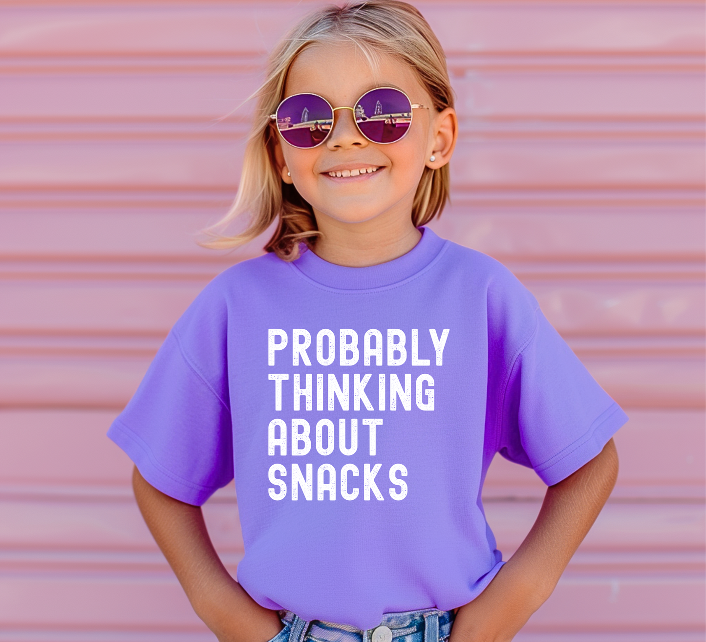 Probably Thinking About Snacks Youth T-Shirt