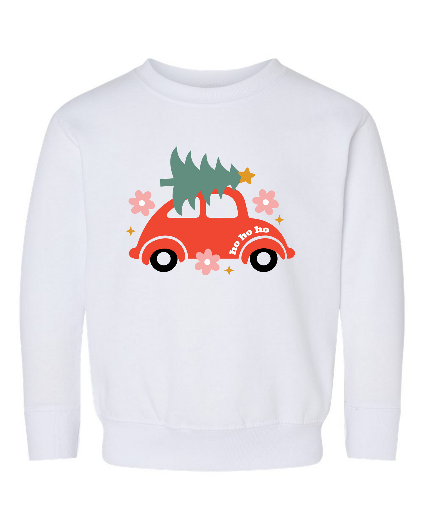 Retro Christmas Bug Toddler Crewneck Sweatshirt