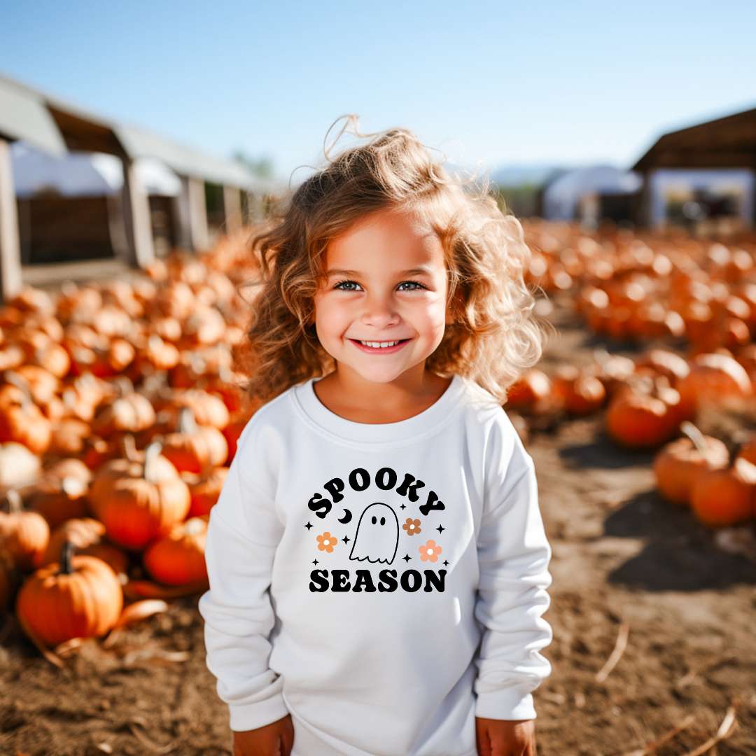 Retro Spooky Season Toddler Crewneck Sweatshirt