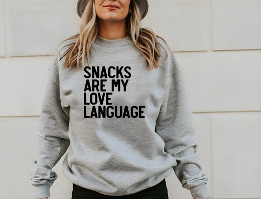 Snacks Are My Love Language Crewneck Sweatshirt