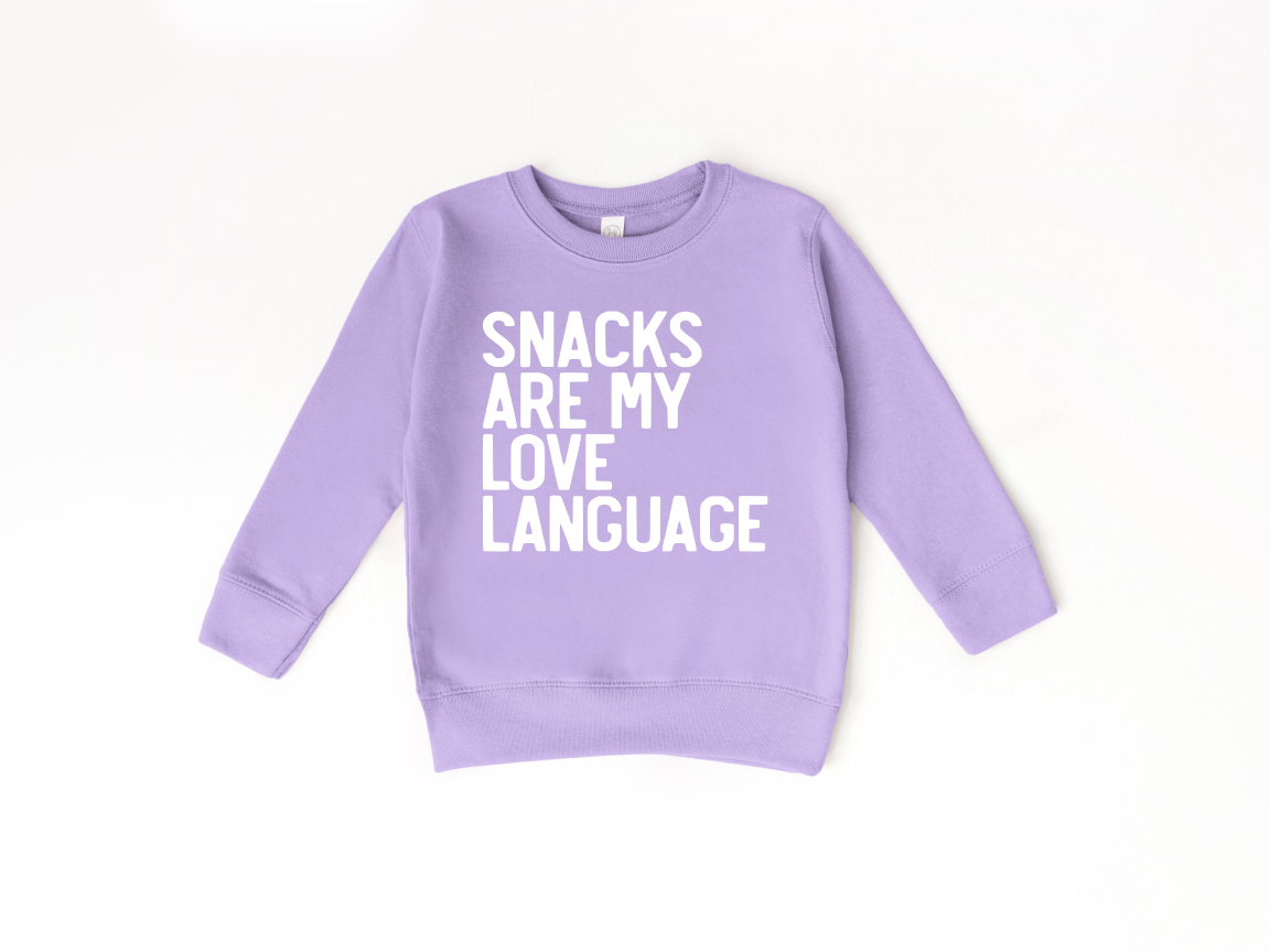 Snacks Are My Love Language Toddler Crewneck Sweatshirt