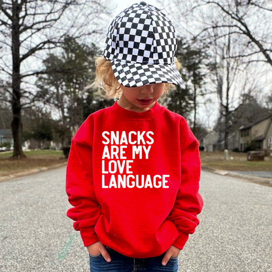 Snacks Are My Love Language Toddler Crewneck Sweatshirt