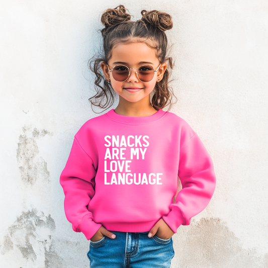 Snacks Are My Love Language Youth Crewneck Sweatshirt