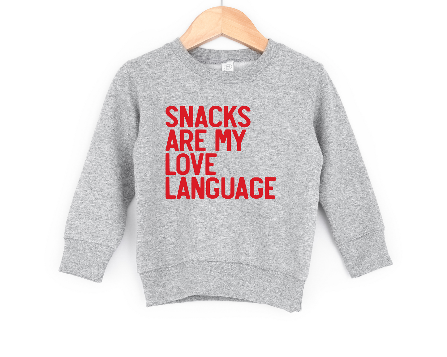 Snacks Are My Love Language Toddler Crewneck Sweatshirt