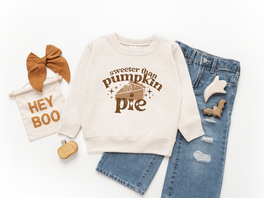 Sweeter Than Pumpkin Pie Toddler Crewneck Sweatshirt