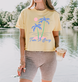 Take It Easy Boxy Mid-Length Conservative Crop T-Shirt