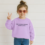 The World Needs More Love Youth Crewneck Sweatshirt