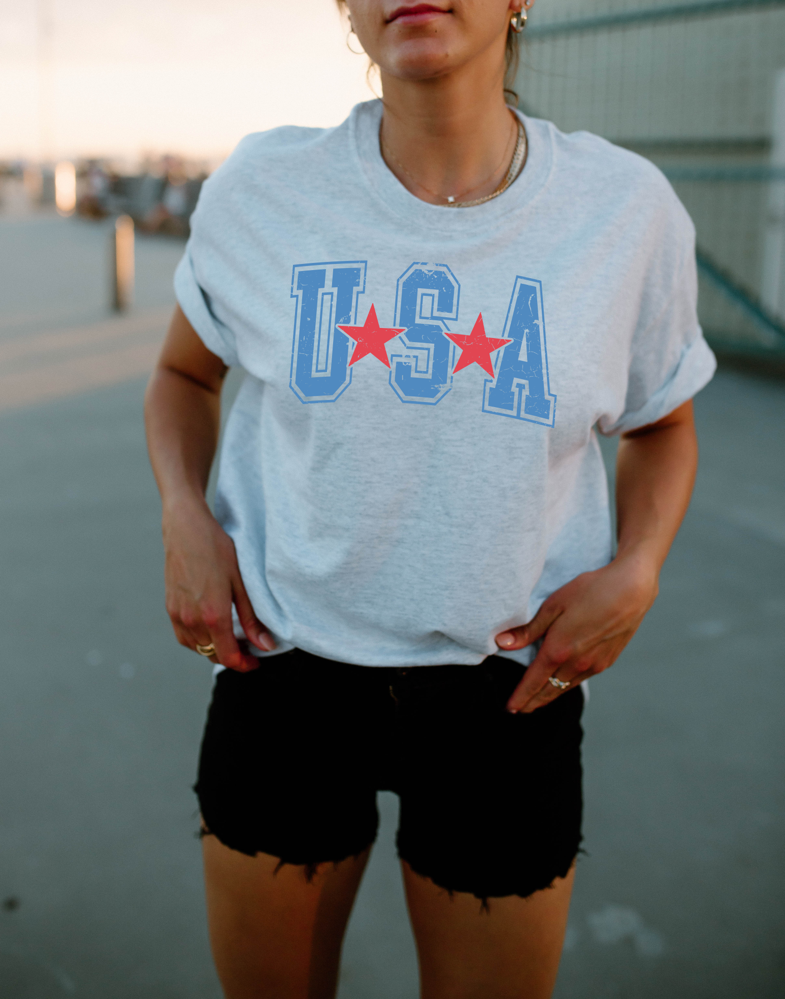 USA Short Sleeve T-shirt - Ash