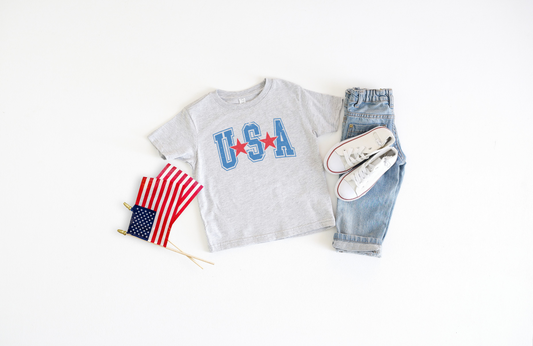 USA Toddler Short Sleeve T-Shirt - Ash
