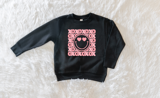 XOXO Heart Eyes Toddler Crewneck Sweatshirt