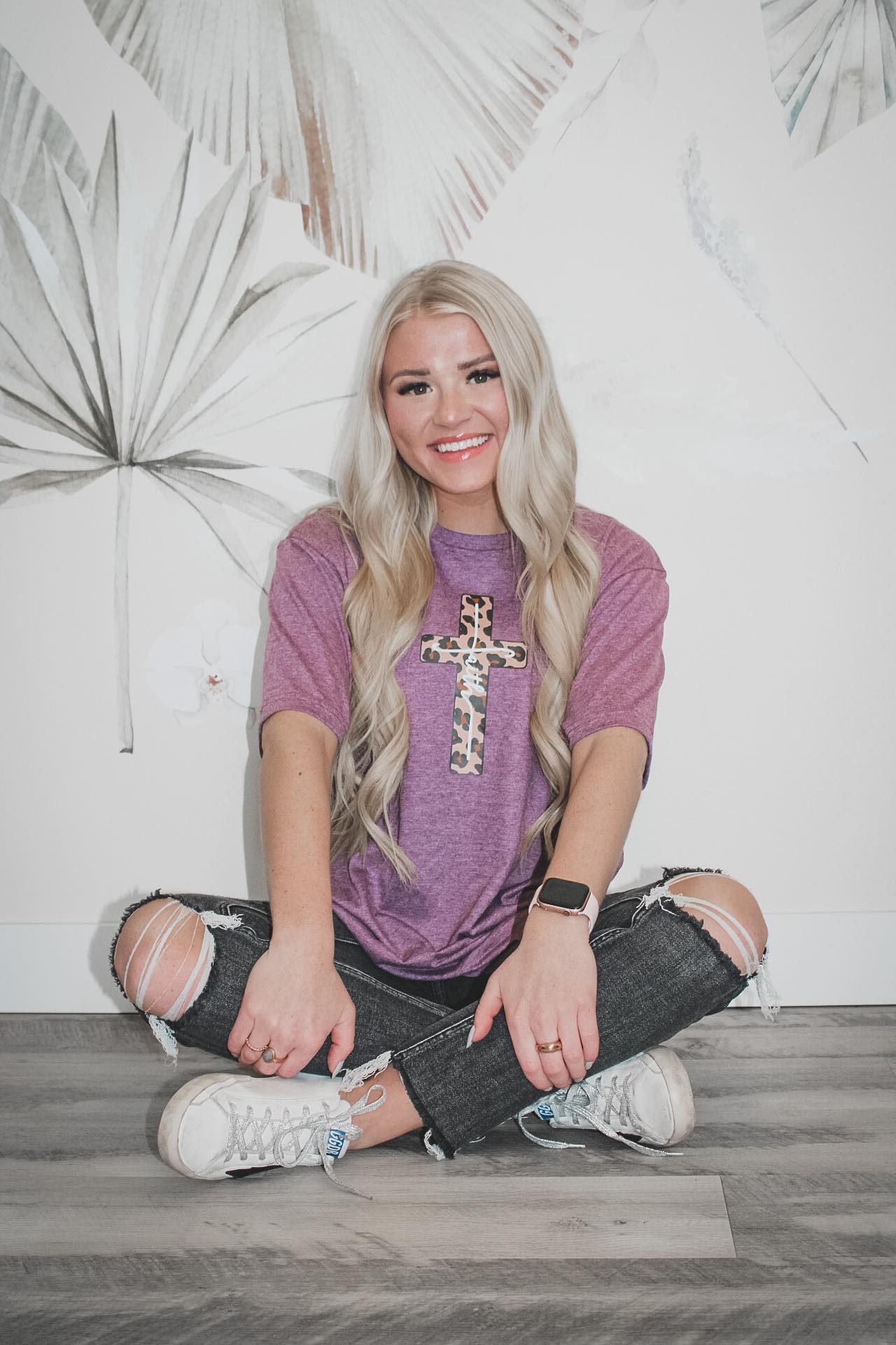 Faith Cheetah Cross Short Sleeve T-Shirt